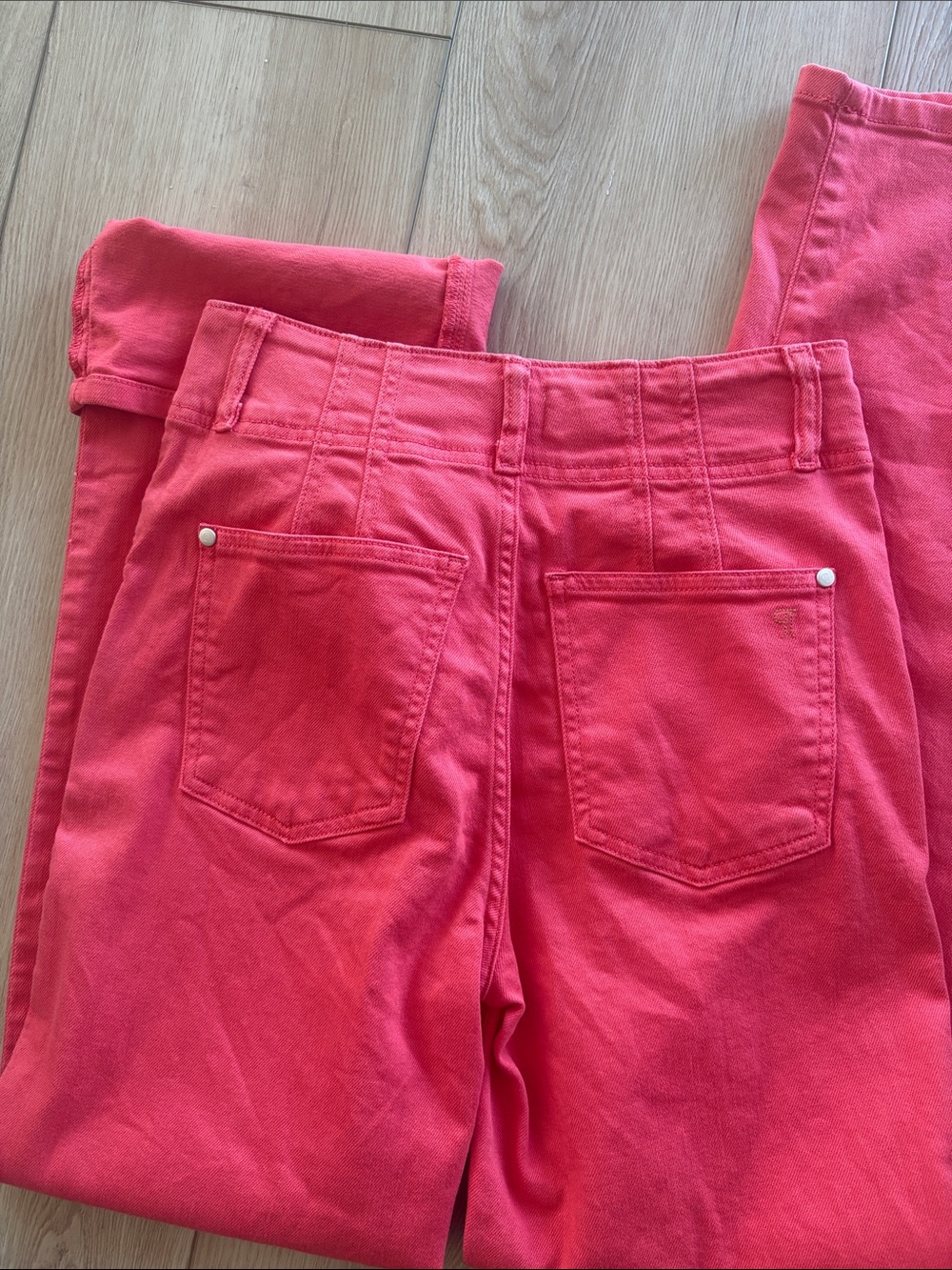 Pilcro Coral Pink/Red Midrise Straight-Leg Jeans - Picture 4 of 5